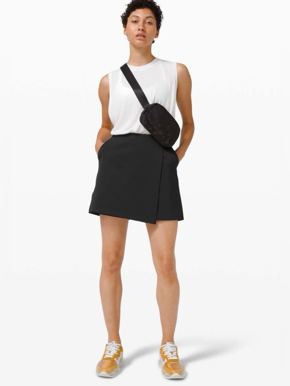Lululemon Seek New Sites Skort Black Size 4 Wraparound Skirt With comfort Shorts